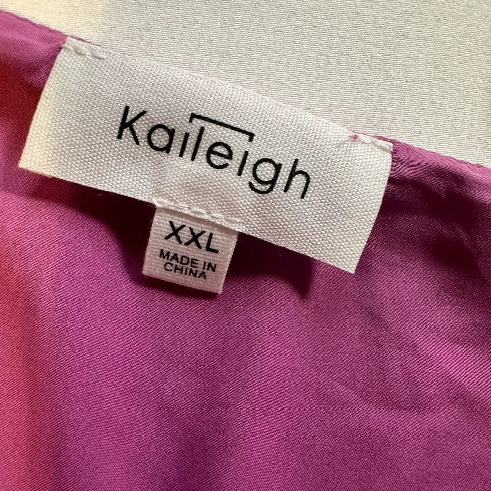 NWOT Kaileigh Women’s Plus Size Pink Faux Wrap Ruffle Short Skirt - Size XXL